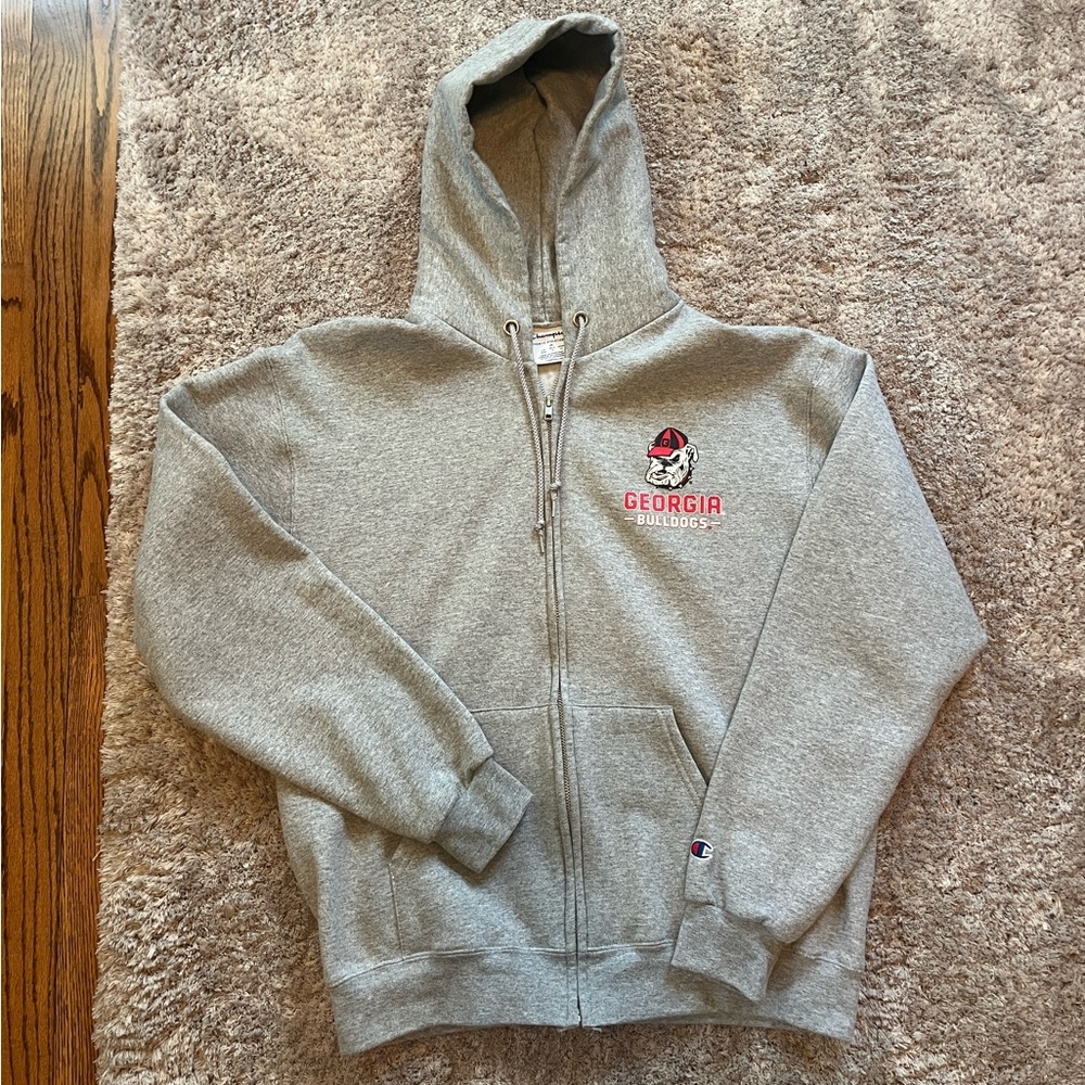 Georgia Bulldogs hoodie, gray, M, NWOT, zip up